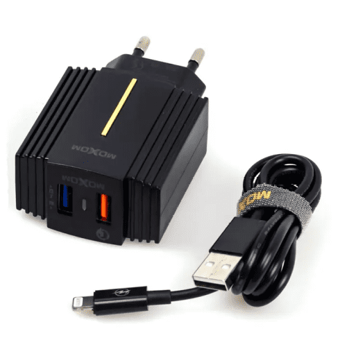 18W 2 USB Port EU Fast Charge Power Adapter With Lightning Cable - MX-HC12